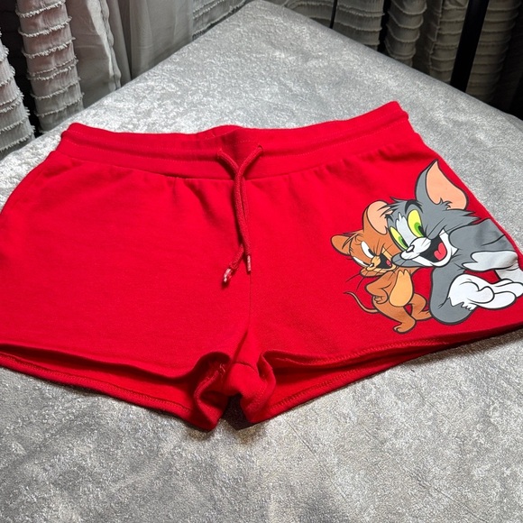 Tom and Jerry Women's Red Athletic Shorts - Picture 1 of 6
